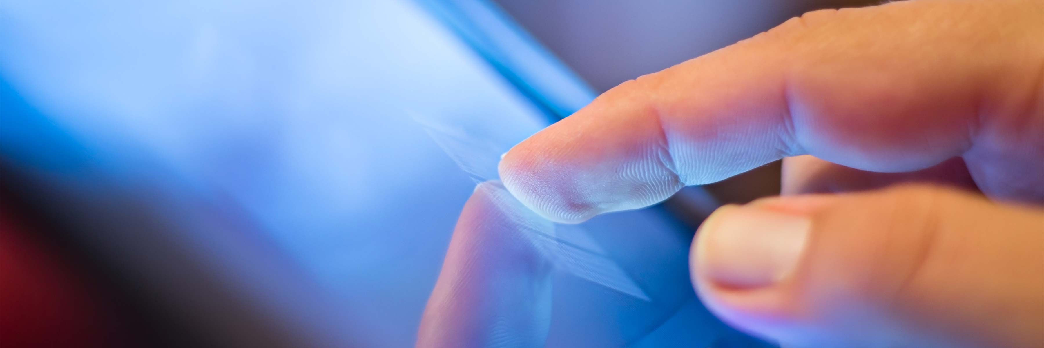 image of finger using interactive touch screen