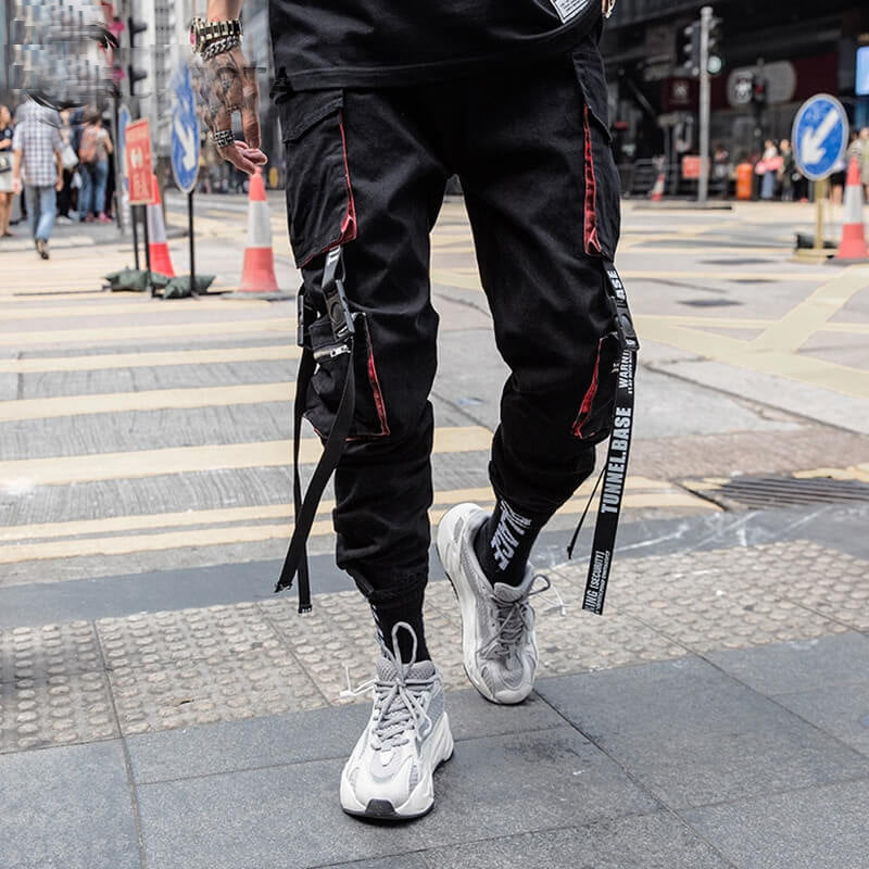 Black Cargo Pants tactical Japanese black Techwear cotton pants – INFINIT  STORE