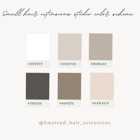 Small hair extensions studio color scheme