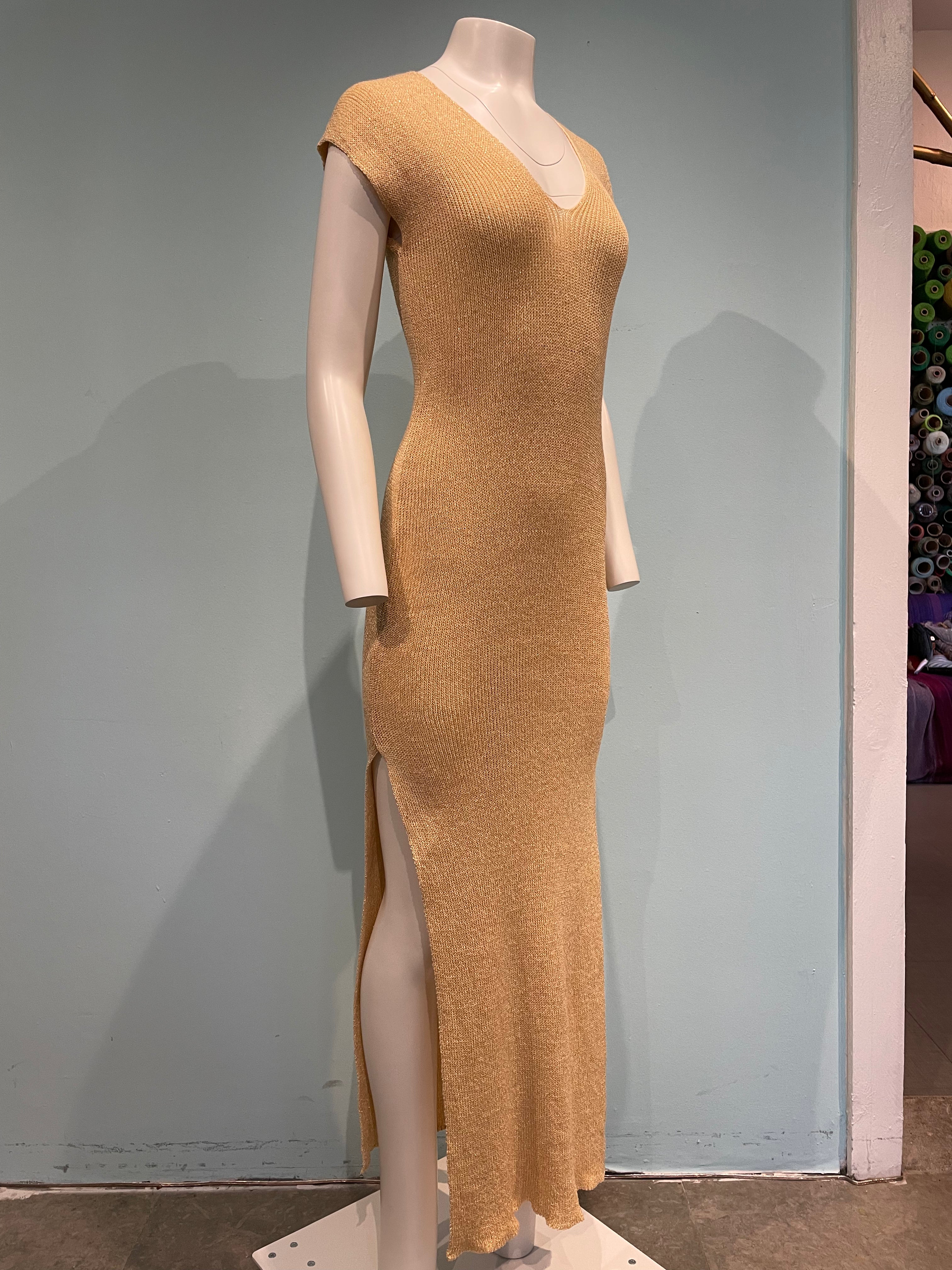 V Rib Dress w/ Slits