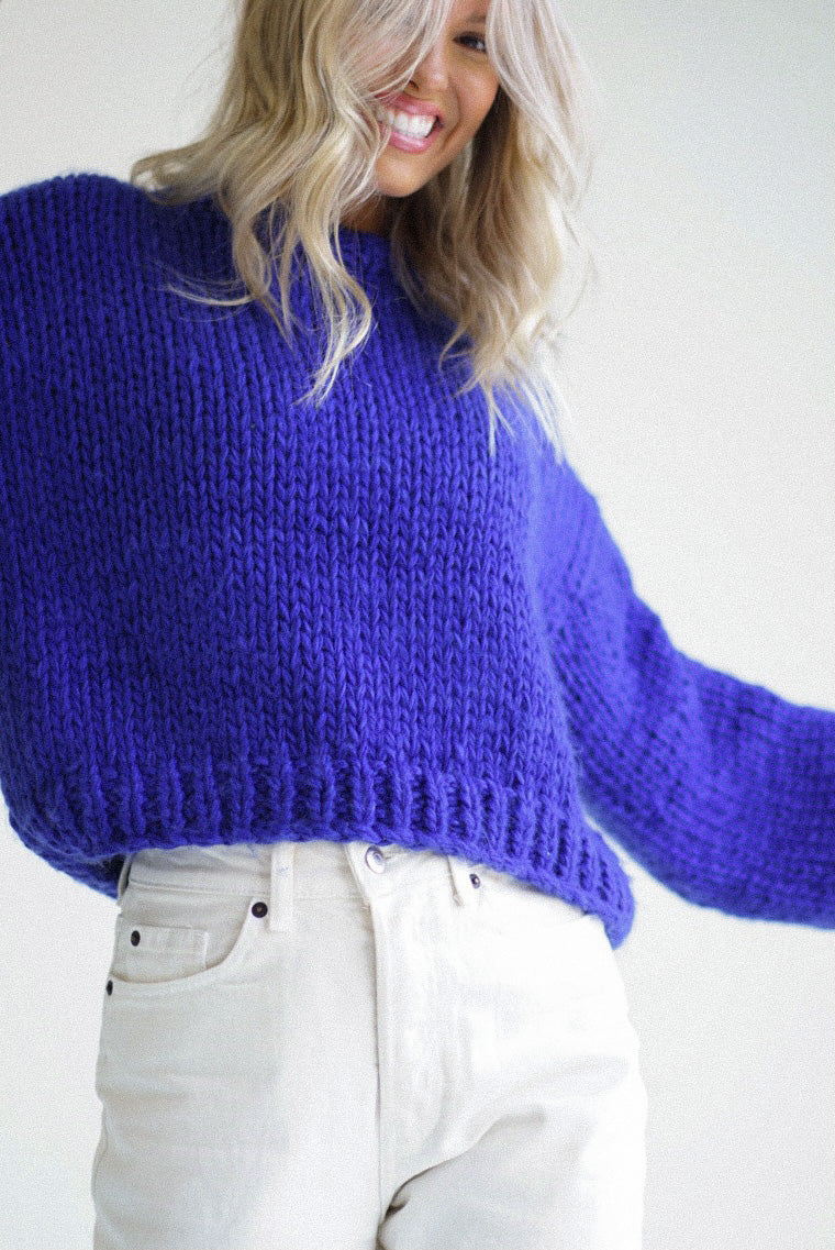 royal blue chunky sweater