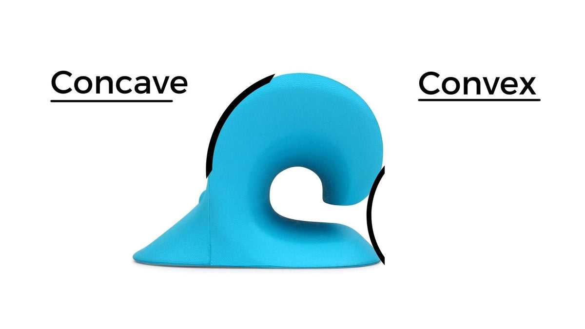 Convex and concave use of cervical traction device