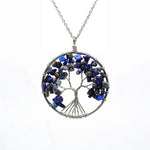 Reiki Crystal Natural/Rainbow Stone Quartz tree of life Pendant Necklace for Women