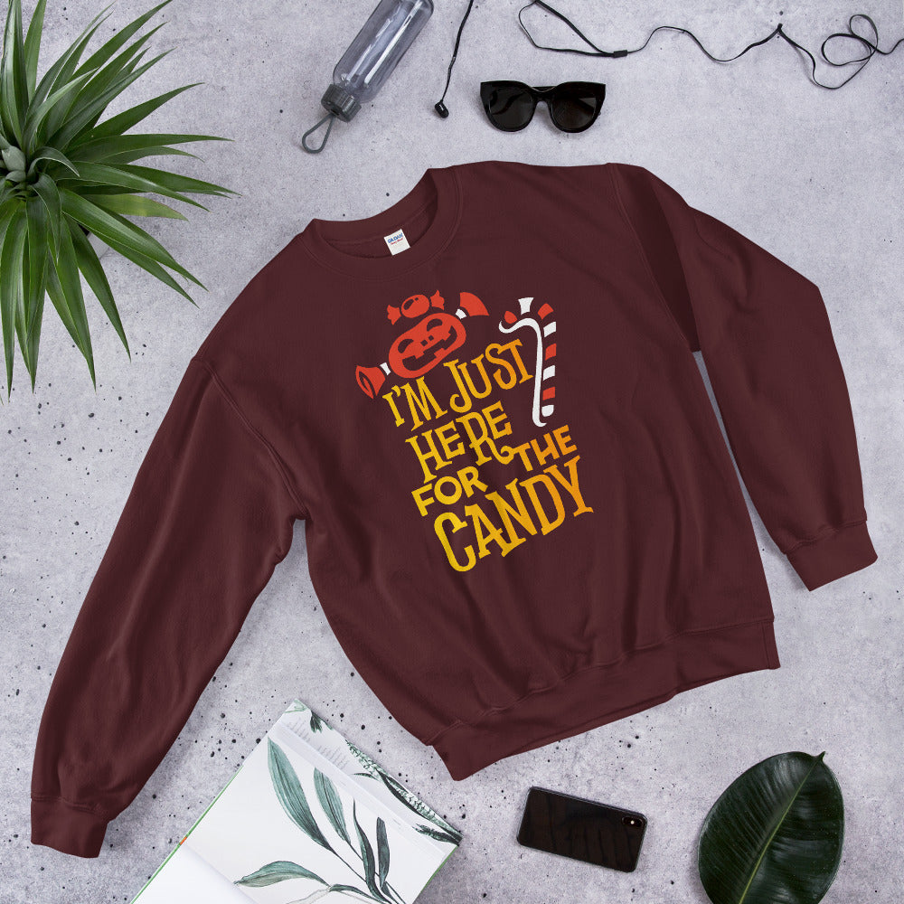I am Just Here For The Candy Halloween Crewneck Sweatshirt