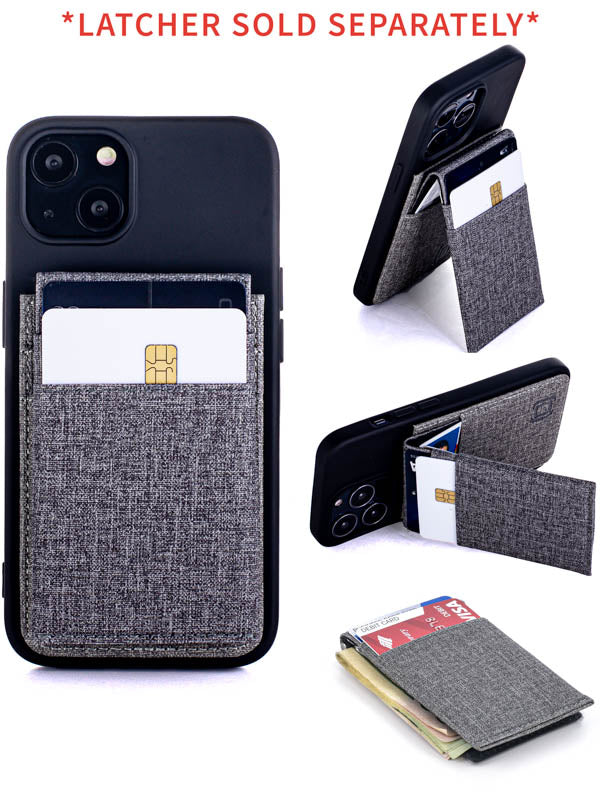 Dockem for Galaxy S22 Magnet Mountable Card Case with Metal Plate, Soft TPU  Shell with 2 Card Holder Canvas Style Synthetic Leather Wallet