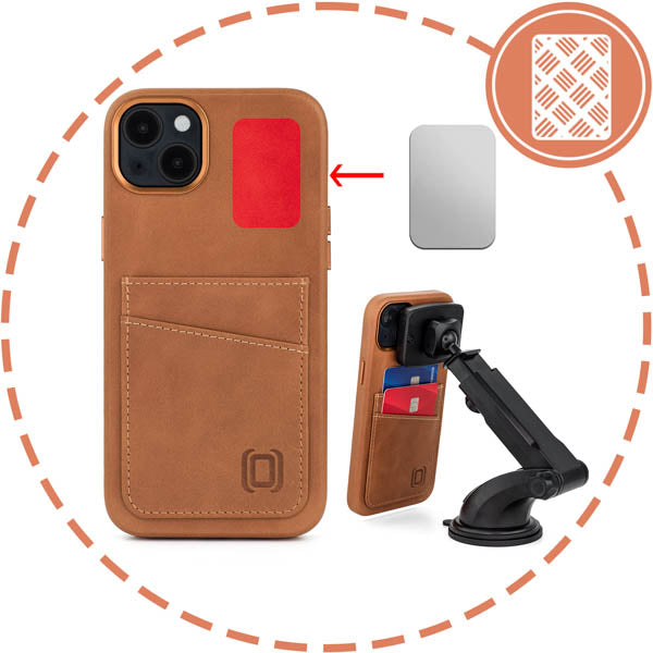 Dockem iPhone 13 Pro Max Genuine Leather M2GL Card Case [Light Brown]