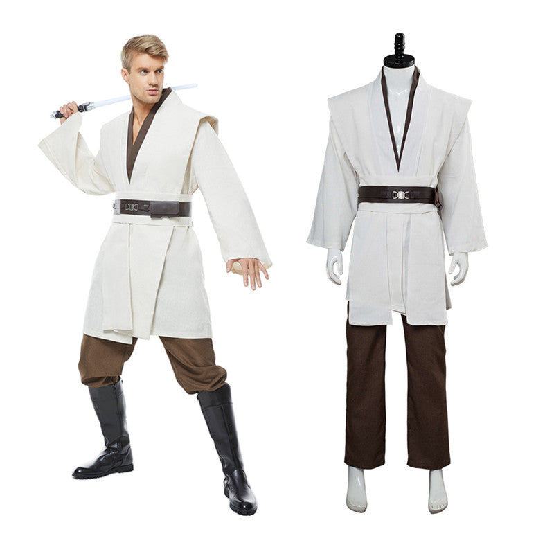 Star Wars Jedi Knight Cosplay Costume White Version No Cloak Halloween –  Coshduk