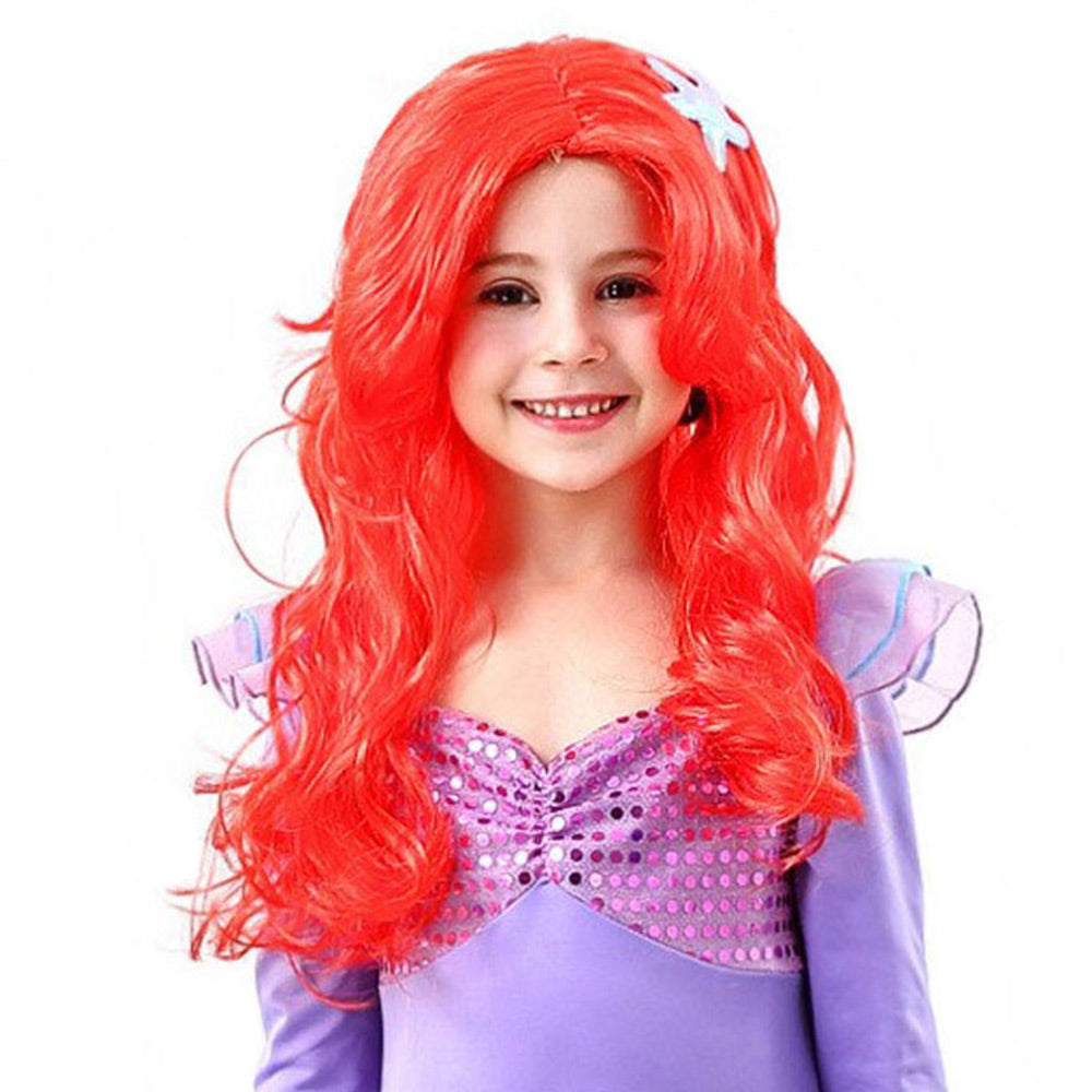 Kids Girls The Little Mermaid Ariel Cosplay Wig Heat Resistant Synthet ...