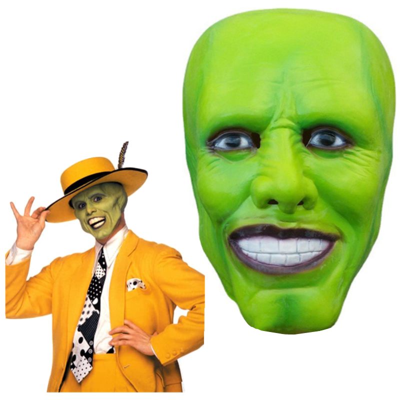 The Mask Jim Carrey Mask Latex Cospaly Mask Helmet Halloween Costume P ...