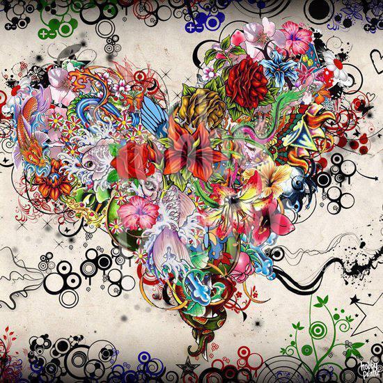 hout Bezit Honger Schilderen op nummer Bloemen hart – Hobby Painter