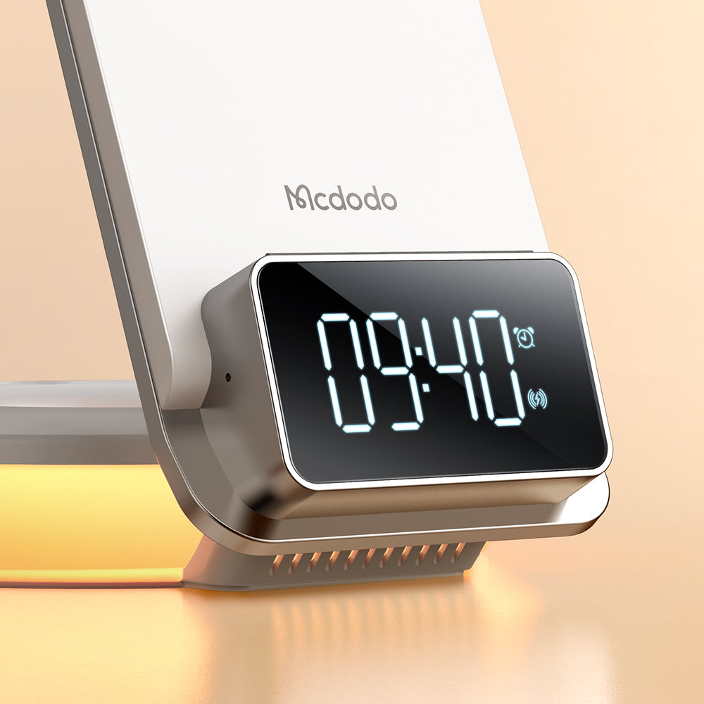 Mcdodo CH-1610 4 in 1 Desktop Wireless Charger with Alarm & Night Lamp