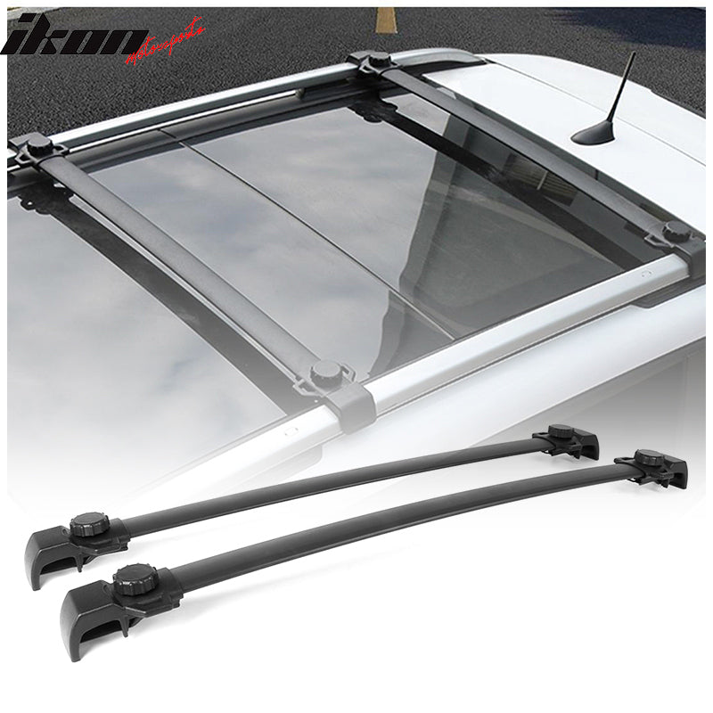 Cross Bar Compatible With 2011-2016 Jeep Compass, Factory Style Roof Rack  Crossbar Black ABS Aluminum by IKON MOTORSPORTS, 2012 2013 2014 2015 – Ikon  Motorsports