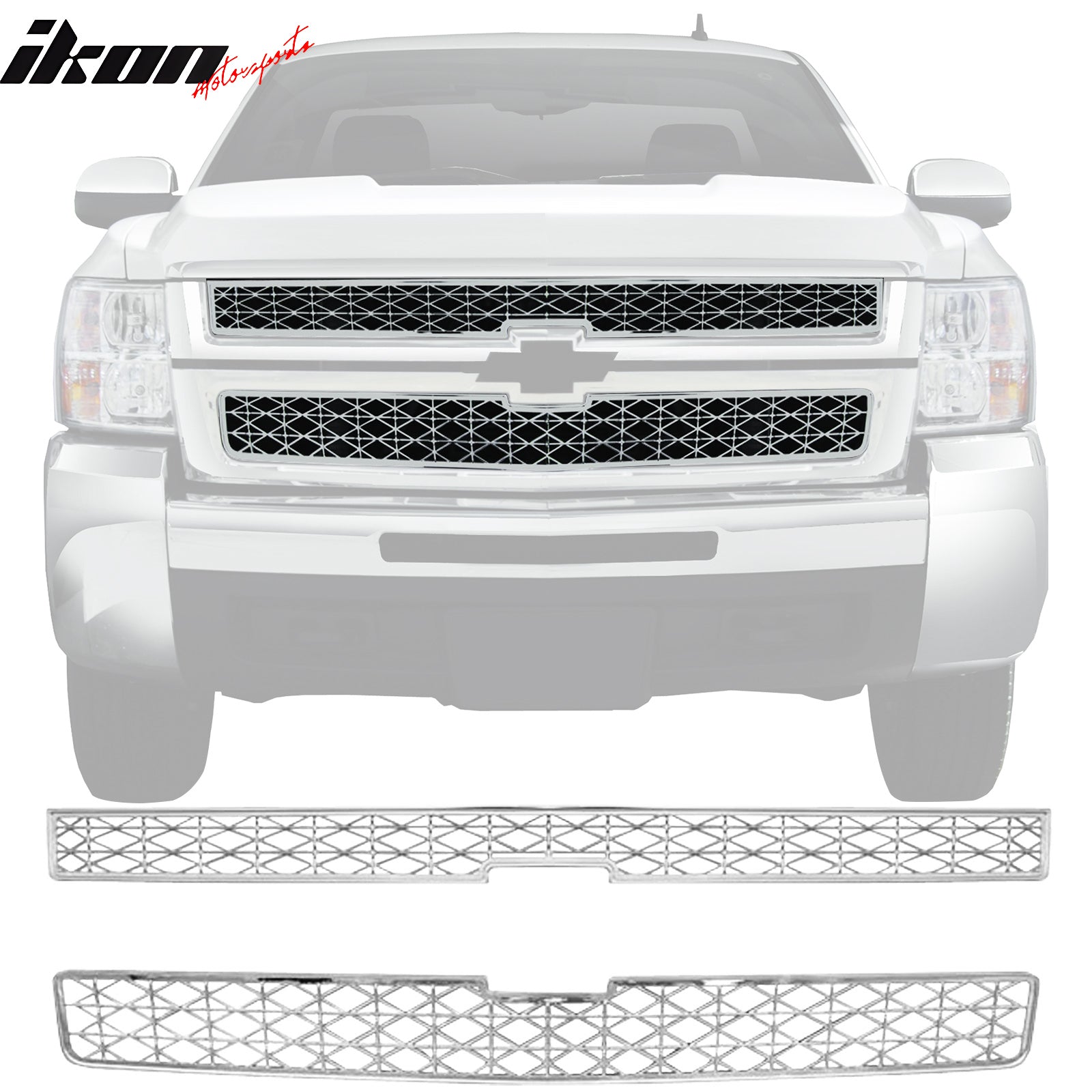 IKON MOTORSPORTS, Front Grille Compatible With 2006-2009 Chevy