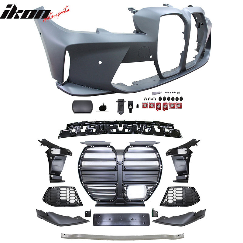 IKON MOTORSPORTS, Front Bumper Cover Compatible With 2019-2023 BMW 3 Series  G20 Sedan 4-Door, Unpainted M3 Style Front Bumper Conversion Replacement  Bodykit Set – Ikon Motorsports