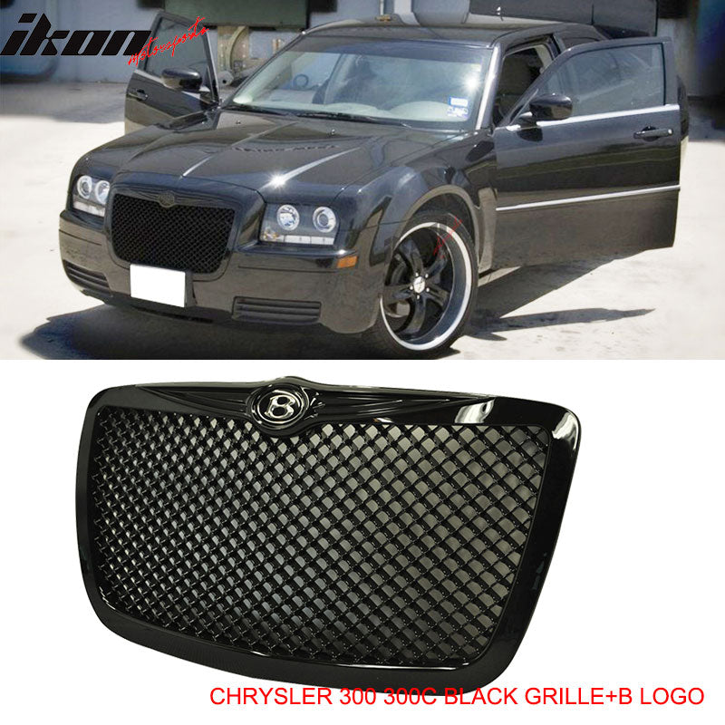 Grille Compatible With 2005-2010 Chrysler 300, Mesh Style ABS