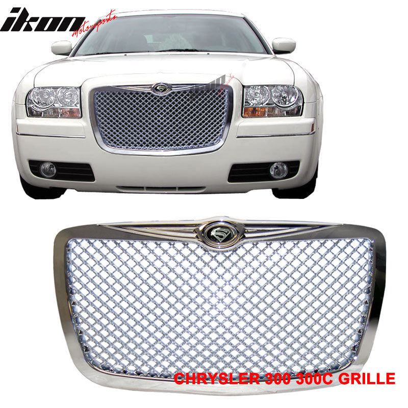 Grille Compatible With 2005-2010 Chrysler 300, Mesh Style ABS