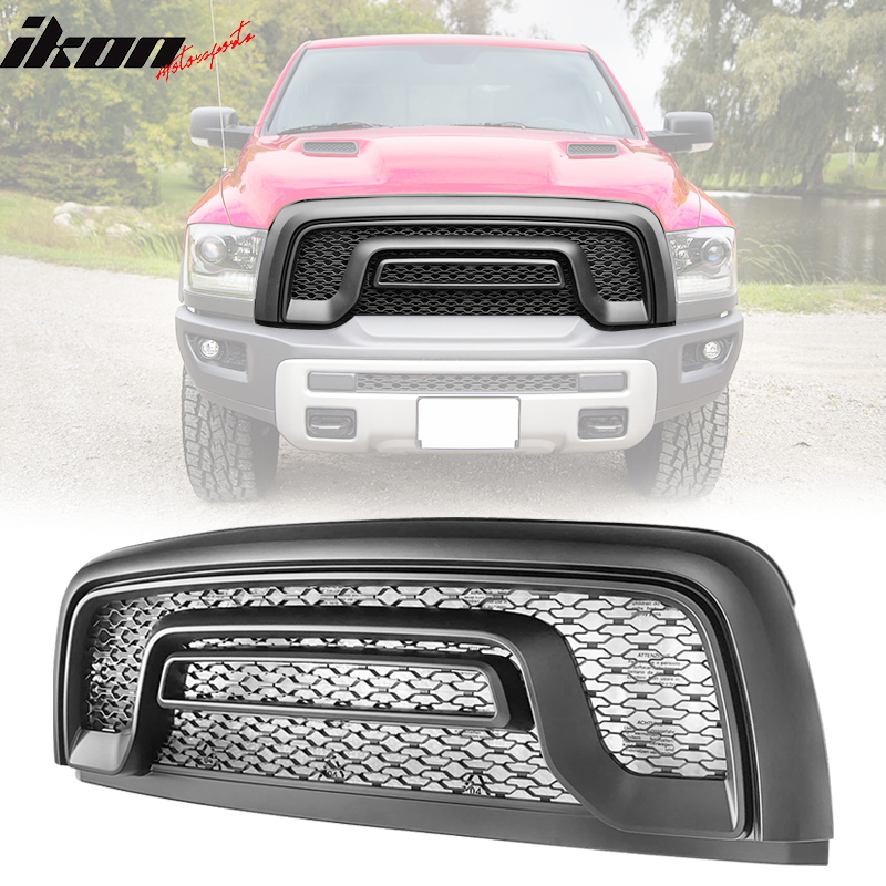 IKON MOTORSPORTS, Grille Compatible With 2013-2018 Dodge Ram 1500