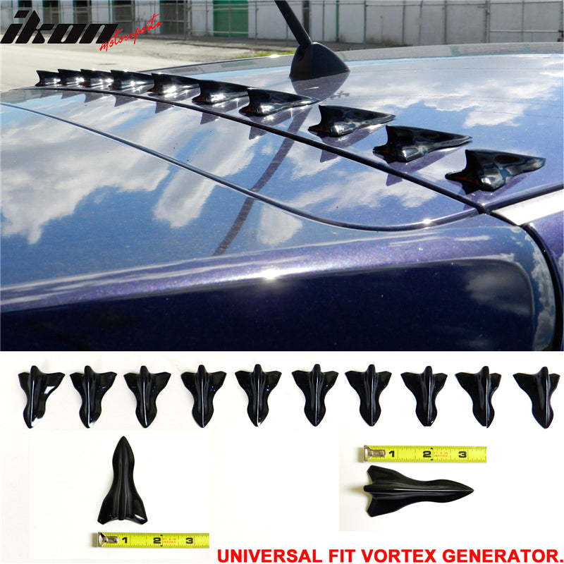 Haifischflossen-Spoiler, 10pcs Universal Black Style Autodach  Haifischflossen-Spoiler-Flügel-Kit Vortex-Generator O