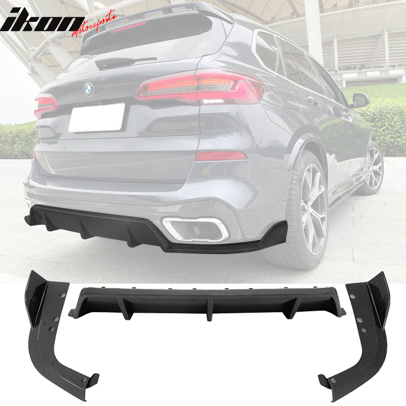 IKON MOTORSPORTS, Front Bumper Lip Compatible With 2019-2023 BMW G05 X5 M  Sport, IKON Style Lower Valance Chin Lip Spoiler Splitter Protector 4PC,  ABS Plastic Carbon Fiber Print – Ikon Motorsports