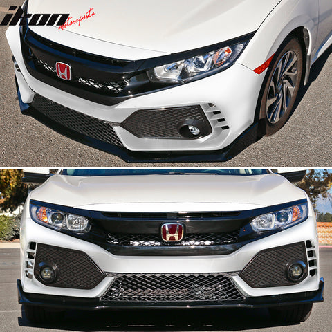 Honda Civic 10th-Gen Type-R Style Front Bumper Cover On Car Image