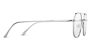 Silver Aviator Full Rim Unisex Eyeglasses by John Jacobs-147401