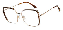Load image into Gallery viewer, Gold Square Full Rim Unisex Eyeglasses by John Jacobs-150364