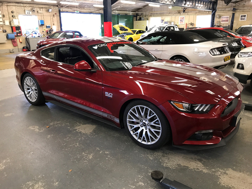 Ford UK heritage centre S550 Mustang in the Ford UK press Garage