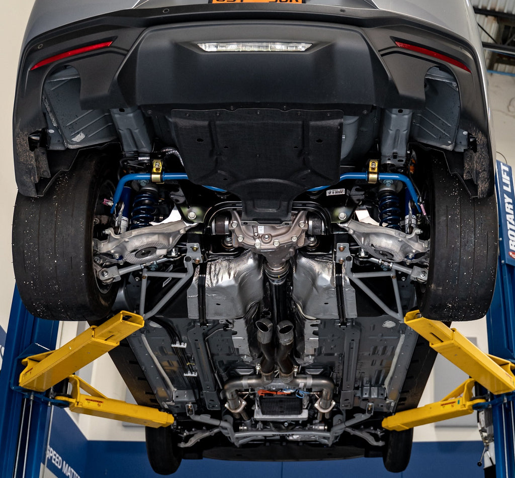 Steeda S650 GT Mustang Silver Bullet drag car underside view