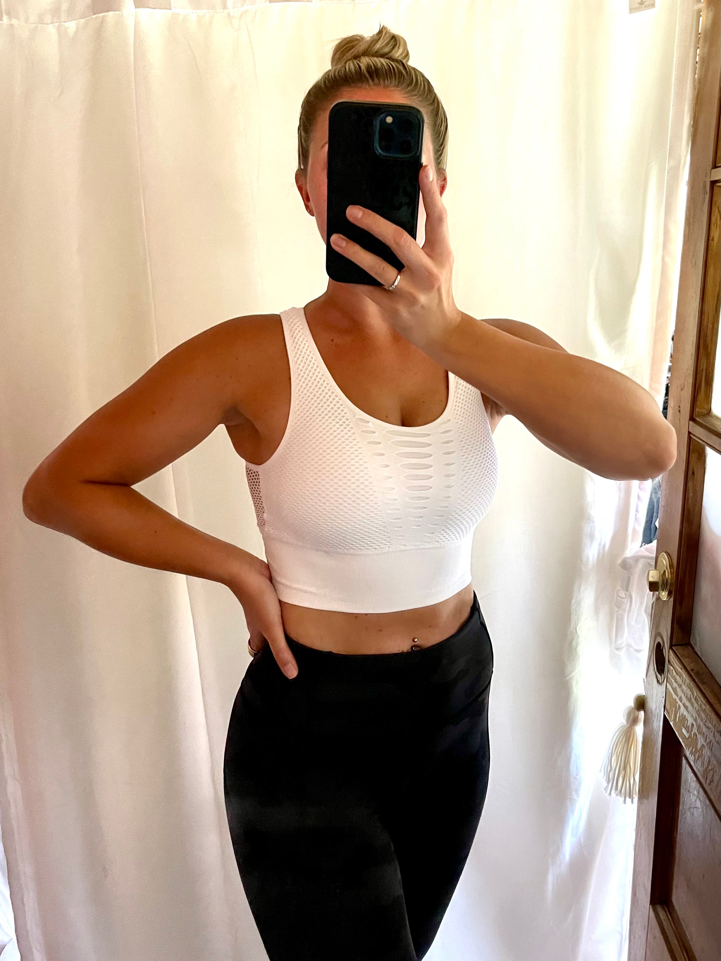 Cut Sports Bra - White