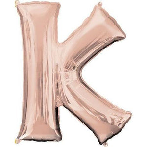 rose gold foil letter balloons