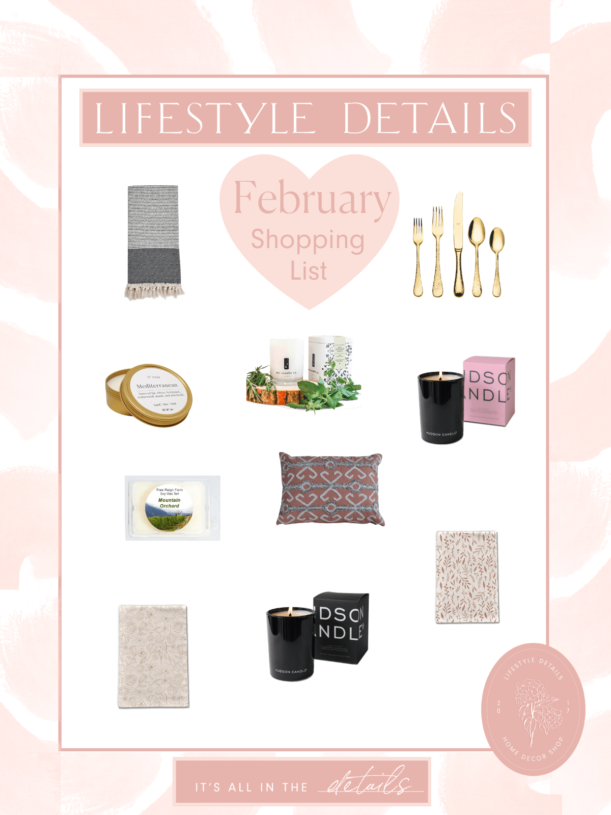 Lifestyle Details February Shopping List