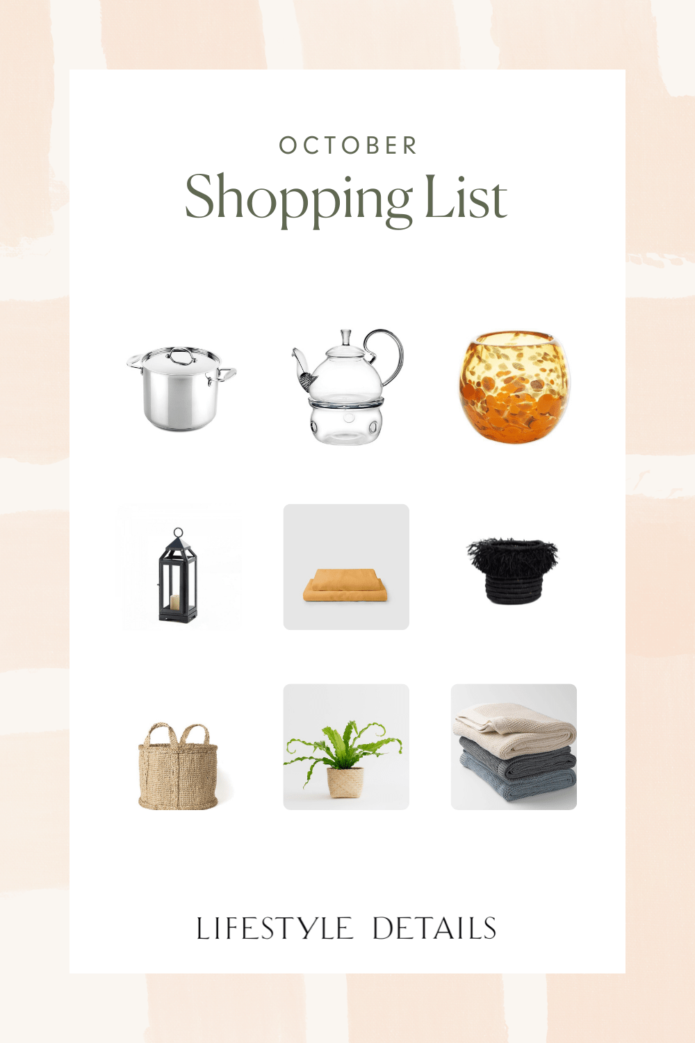 October 2021 Shopping List