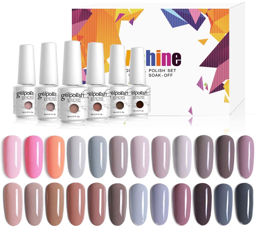 Vishine 24 Colors Gift Set Gel Nail Polish Kit Soak Off UV LED Nail Ge ...