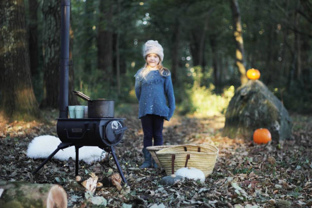 Anevay Frontier Stove in autumn woodland