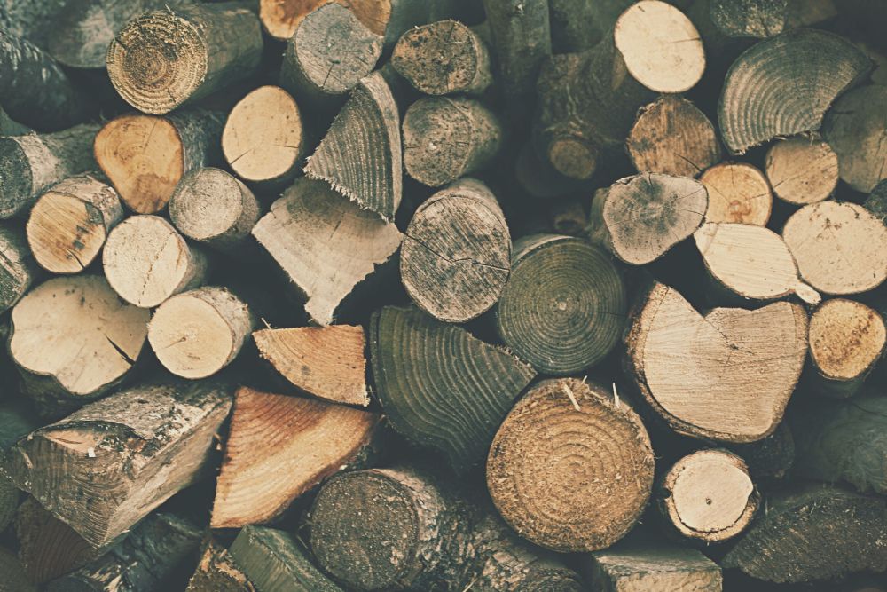 Close up of wood pile