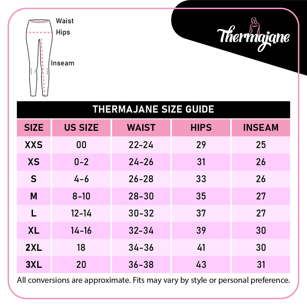 Thermal-Leggings Size Chart– Thermajohn