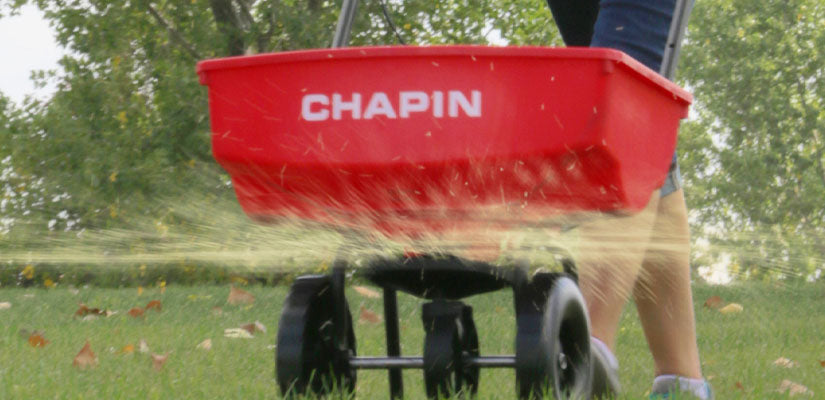 Chapin Residential Turf Spreader in use