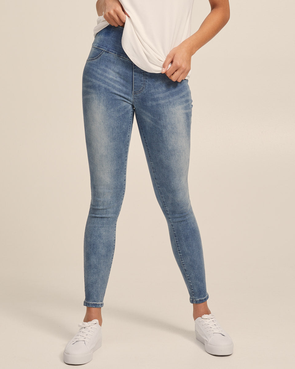 High Waist Stretch Denim Jeans - Black – Peachymama