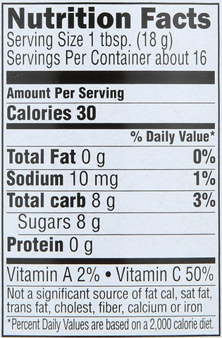 Crofters Super Fruit Spread Nutrition Facts