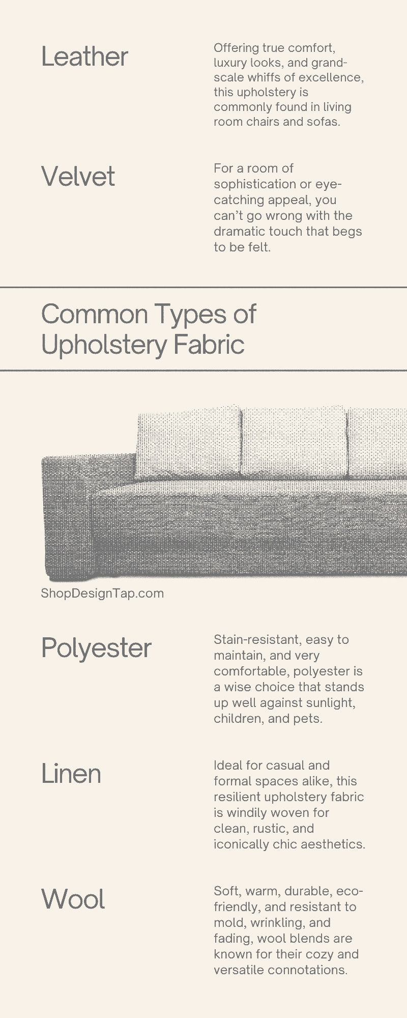 Common Types of Upholstery Fabric and How To Select the Right One