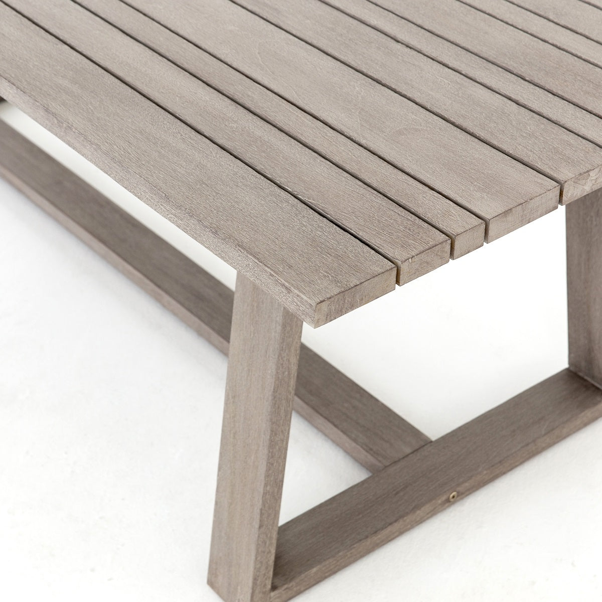 Atherton Outdoor Teak Wood Dining Table Weathered Grey The Design Tap