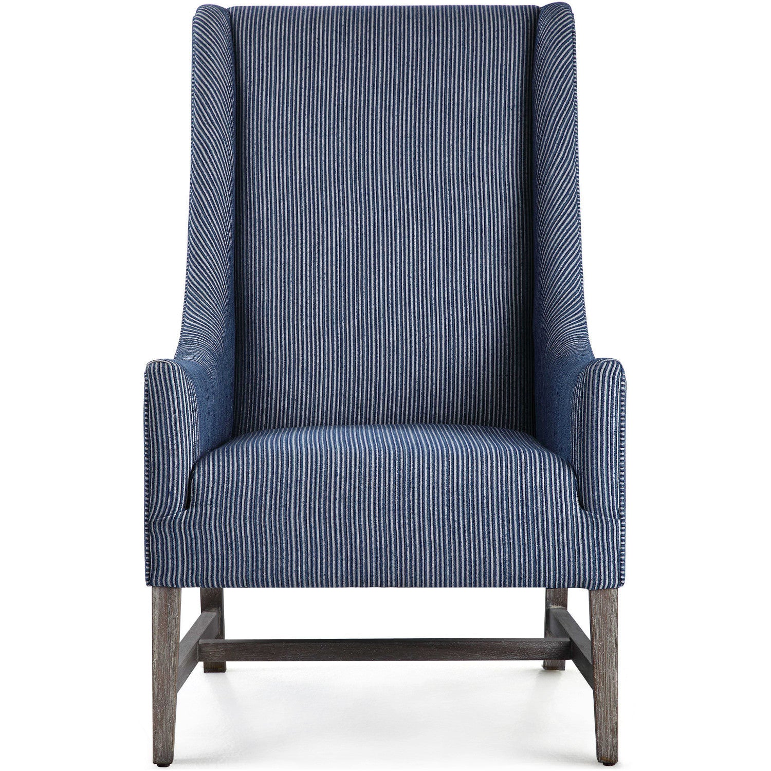 Eugene Blue Striped Wingback Chair
