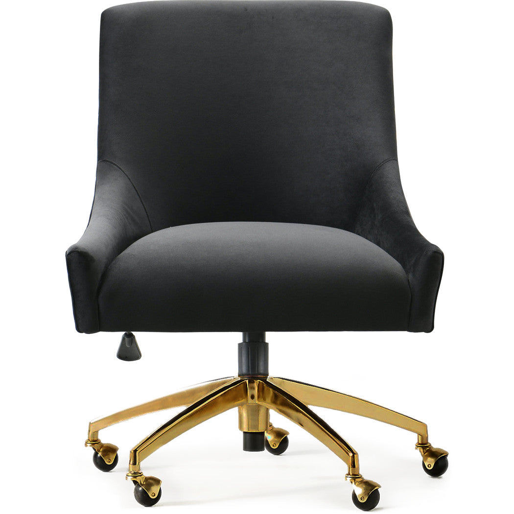 piper black velvet swivel office chair