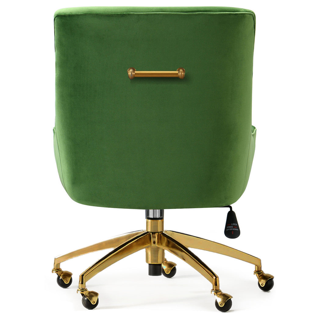 Piper Green Velvet Swivel Office Chair