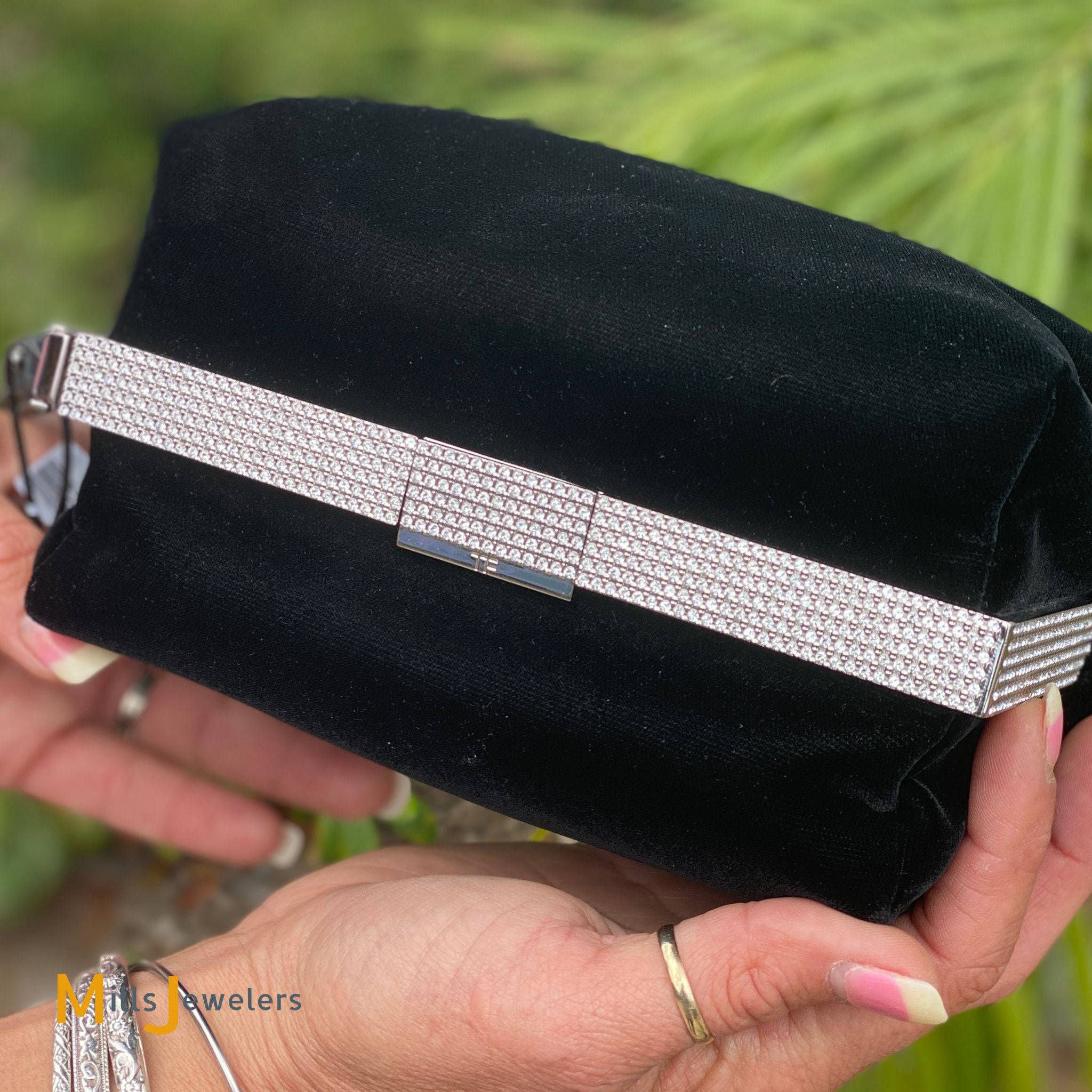 Tom Ford Black Velvet with Small Crystals Box Clutch – Mills Jewelers & Loan