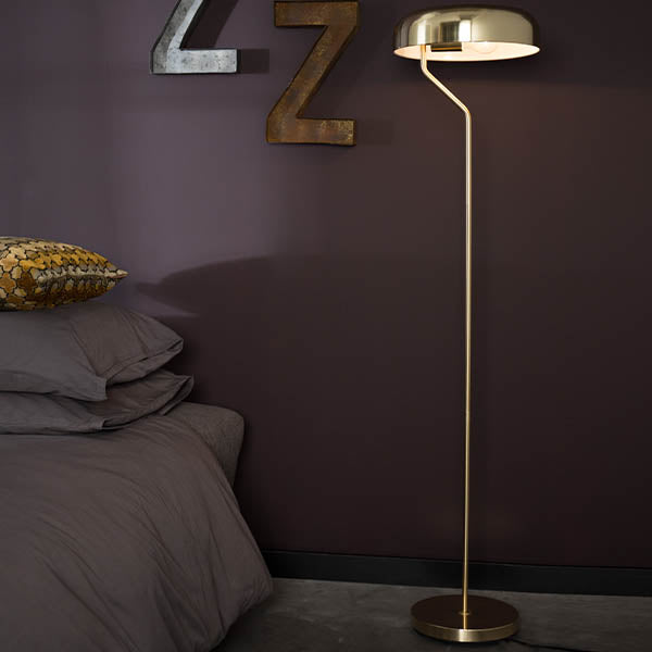 gold and grey floor lamp