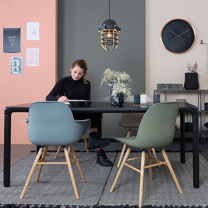 large gray dining table