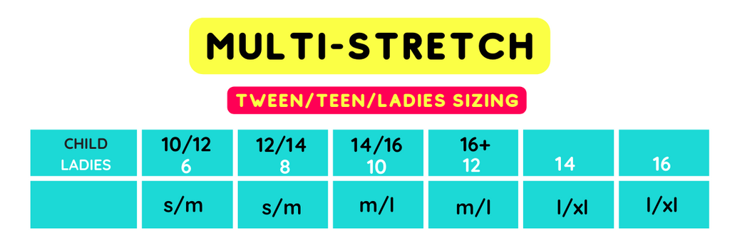 Knicked Period Proof Multi-Stretch Seamless Undies Sizing Chart