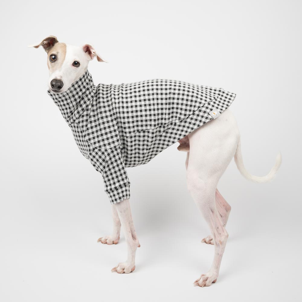 Italian Greyhound Turtleneck Sweater Gingham Check | IGGY DOGWEAR