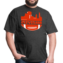 Load image into Gallery viewer, Downtown Cleveland Ohio Skyline Football Unisex Classic T-Shirt - heather black
